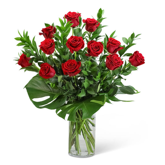 Red Roses with Modern Foliage-12