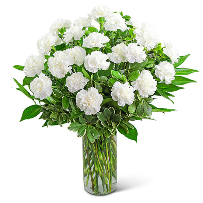 White Carnations Vase