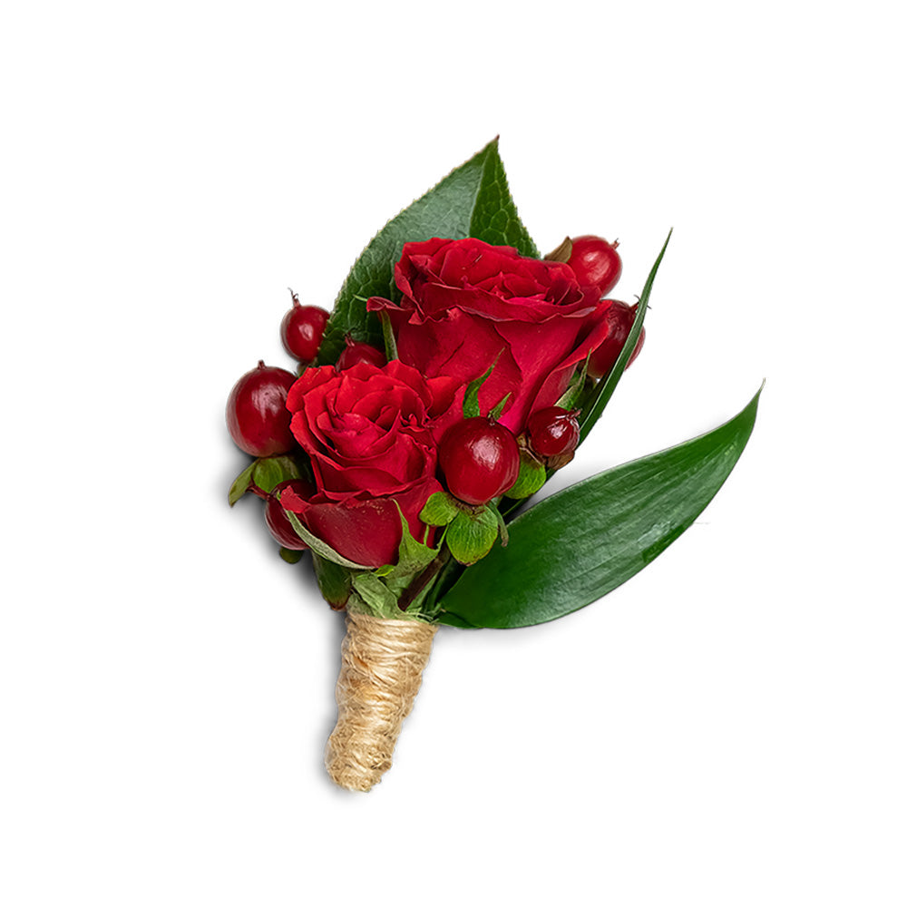 Crimson Boutonniere