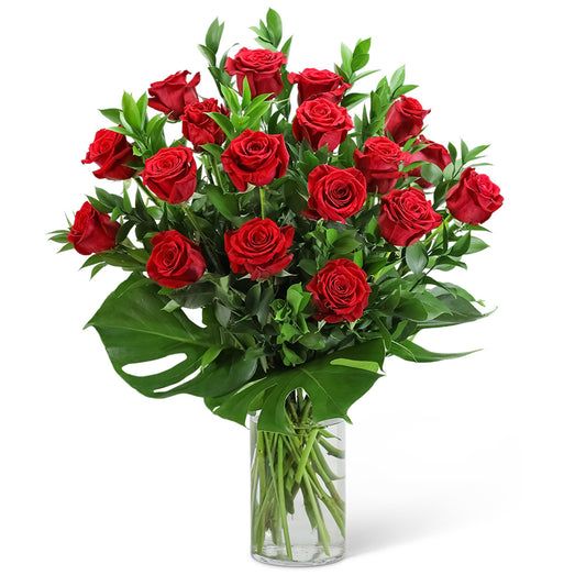 Red Roses with Modern Foliage-18