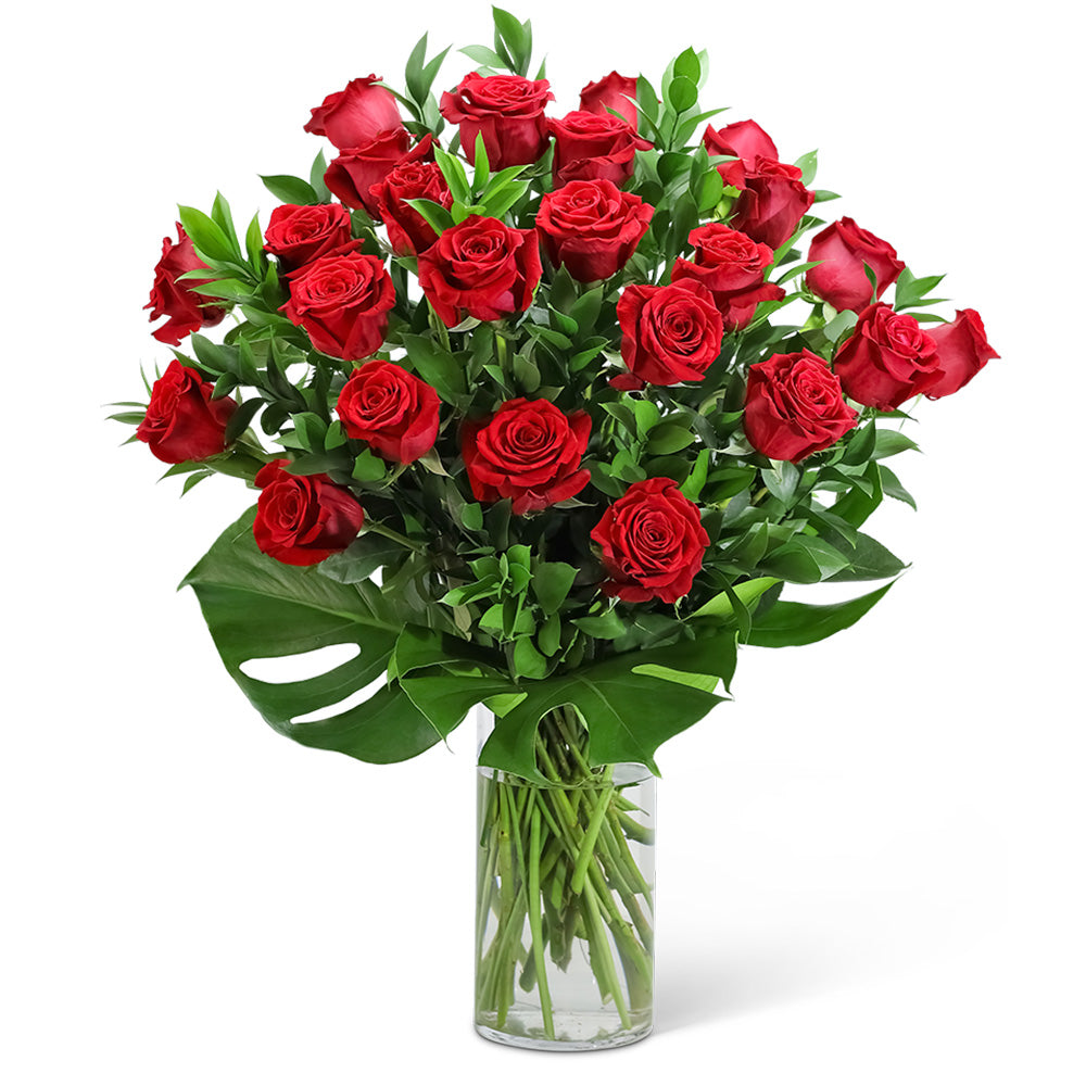 Red Roses with Modern Foliage-24