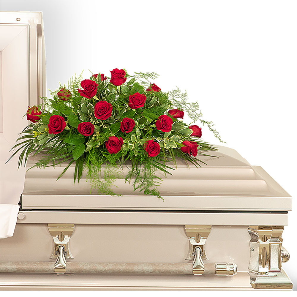 Red Roses Casket Spray- 18