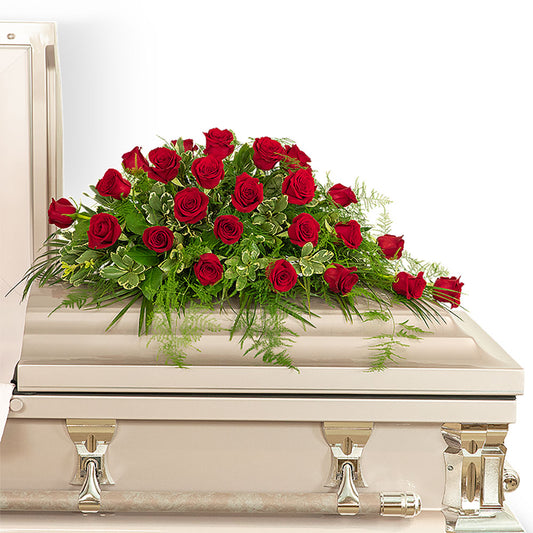 Red Roses Casket Spray-24