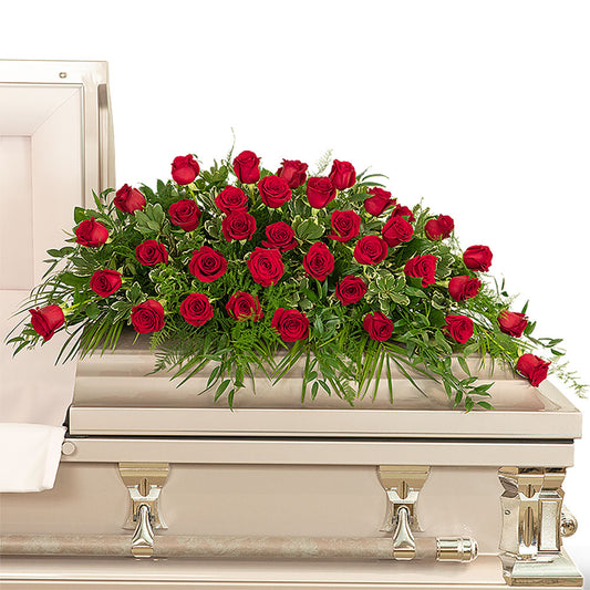 Red Roses Casket Spray- 36