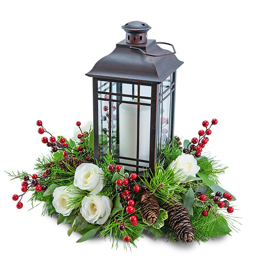 Hollyberry Rose Lantern